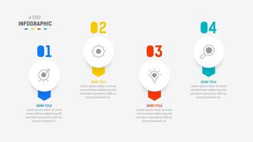 Four Step Infographic element design template for presentation. process diagram and presentations step, workflow layout, banner, flow chart, info graphic illustration. vector