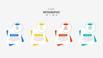 Four Step Infographic element design template for presentation. process diagram and presentations step, workflow layout, banner, flow chart, info graphic illustration. vector