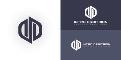 Abstract initial hexagon letter IO or OI logo in deep purple color isolated on multiple background colors. The logo is suitable for software solutions and app logo design inspiration templates. vector