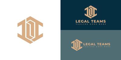 Abstract initial hexagon letter LT or TL logo in luxury gold color isolated on multiple background colors. The logo is suitable for law and legal property business logo design inspiration templates. vector