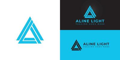 Abstract initial triangle letter AL or LA logo in blue color isolated on multiple background colors. The logo is suitable for real estate investment company logo design inspiration templates. vector