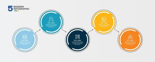 Infographic process design with icons and 5 options or steps. vector