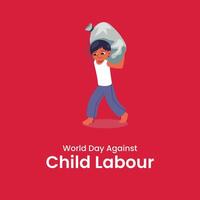 world against child labour vector