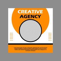 blanco y naranja social medios de comunicación enviar modelo diseño para negocio, márketing y creativo vector