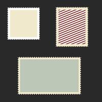 four postage stamps with different designs vector