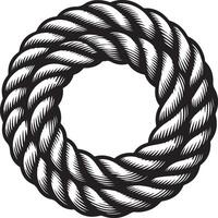 nautical rope braided twisted line in a perfect circle illustration vector