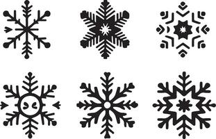 Snowflake Icons Set illustration on White Background vector