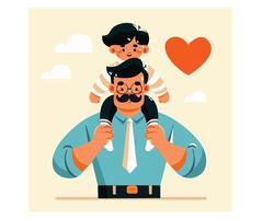 Happy Father's Day Concept Minimalist Illustration vector