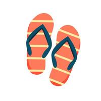 Cartoon stripped flip flops. Beach slippers. Sand sandal for summertime vector