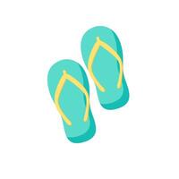 Cartoon bright summer beach flip flops. Slippers. Rubber footwear for summertime vector