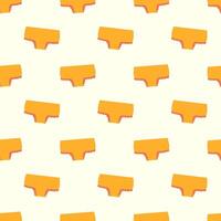 Seamless Pattern with women yellow panties. Underwear Background Classic brief, retro high waist or slimming underclothing. Flat illustration. vector