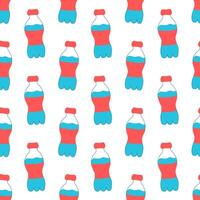 bebida más agua. sin costura modelo con botellas plano ilustración. vector