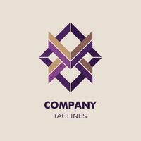 A Geometric Logo in Muted Purples and Beiges vector