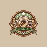 An Elegant Coffee Logo in Muted Tones vector