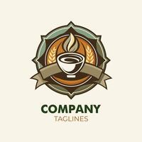 apagado tonos para un elegante café logo vector