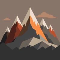 A Rustic Mountain with Muted Grays and Earthy Tones vector