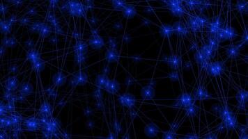 erstellen ein abstrakt Darstellung von Netzwerk Verbindungen mit Knoten emittieren Licht video