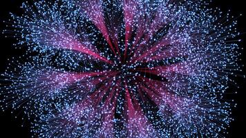 Gefühl das faszinierend Explosion von beschwingt Farben im das Himmel beim ein atemberaubend Feuerwerk Anzeige video