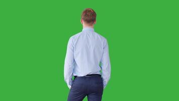 Young Caucasian Man Isolated on Green Screen Background video