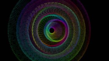njut av en fängslande med en färgrik spiral och abstrakt partiklar, idealisk för digital konst fläktar video