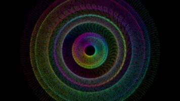 vistoso logo presentando un espiral arco iris diseño inspirado por naturaleza y simetría video