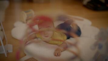 Playful Infant Baby Child Playing Inside at Home video