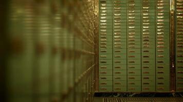 metal caixas de correio do parcela armário arquivos dentro sala forte video