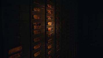 Self Storage Deposit Boxes Inside Bank Vault Room video