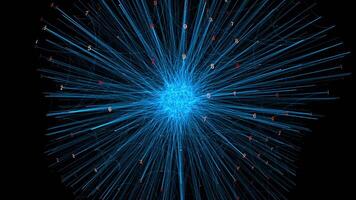 Abstract Motion Graphic Animation of Illumniated Lines and Dots Background video