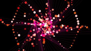 Abstract Motion Graphic Animation of Illumniated Lines and Dots Background video