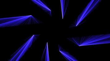 A parallel line of electric blue triangles on a black background video