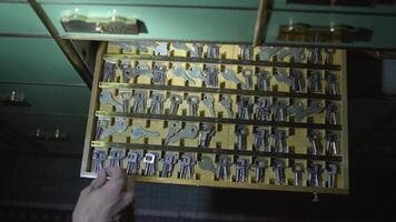 Young Sales Bank Manager Searching Dark Vault Safe Room Using Flashlight video