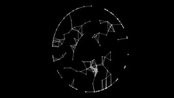 création une visuel représentation avec abstrait polygones et de liaison lignes entre points video