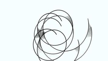 astratto rotante Linee nel movimento dinamico circolare modello animazione con nero e bianca cerchi video
