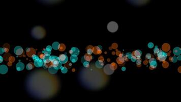 un cautivador exposición de vívido bokeh luces reluciente en contra un oscuro fondo video