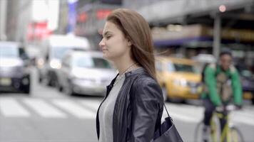 Happiness Lifestyle Portrait Of Young Woman Enjoying City Life video