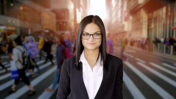 Happiness Lifestyle Portrait Of Young Woman Enjoying City Life video