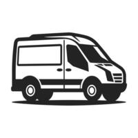 Van linear . Van road trip. Hand-drawn Doodle isolated on a white background vector