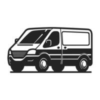 monovolumen diseño. negro y blanco silueta. camioneta Servicio vector