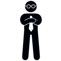 confident business man with glasses illustration vector