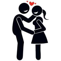 Falling in love couple icon illustration vector