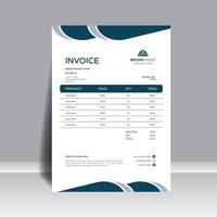 Corporate invoice design template for company bill form business invoice vector