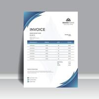 Creative and stylish invoice design template with creative Blue gradient color vector
