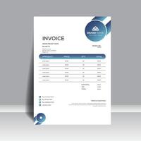 Clean and minimalist invoice design template with creative Blue gradient color vector