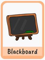 a blackboard with the word blackboard on it as a flashcard for kids vector