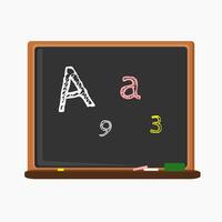 a blackboard with the letters and number vector