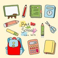back to school icons set illustration vector
