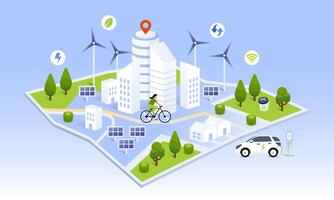 Future of Sustainable Smart City illustration vector