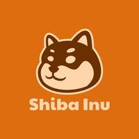 Cute Japanese Shiba Inu Dog Simple Logo Design vector