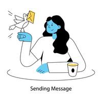 Trendy Sending Message vector